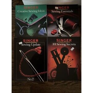 Lot of 4 Singer Creative Sewing Vintage 80s Soft Cover Books Guides How to